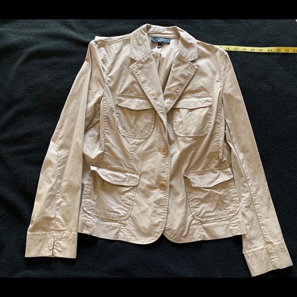 Talbots lightweight stretch tan blazer 8